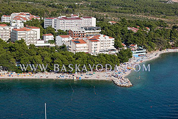 Aerial view of beach in Baška Voda