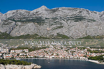 beach in Makarska - aerial view